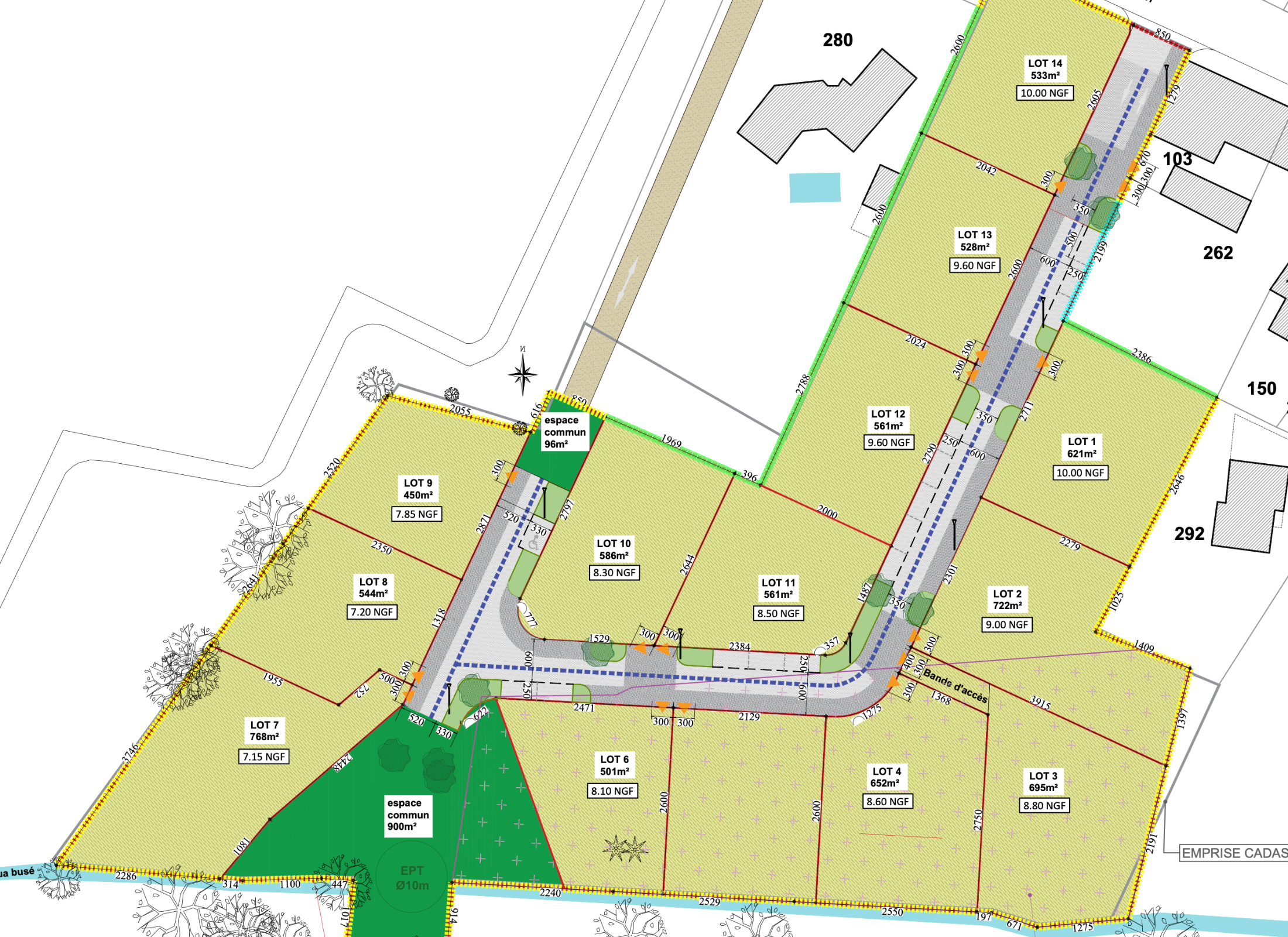 Plan de composition — Les Jardins de Piroulet
